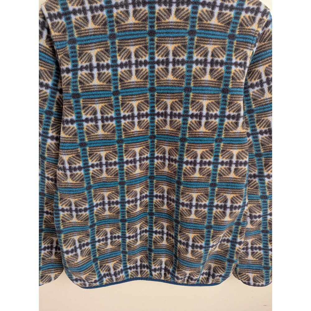 Patagonia Synchilla Snap T Womens M Pullover Fleece Turquoise Blue Print *Read* - Picture 5 of 11